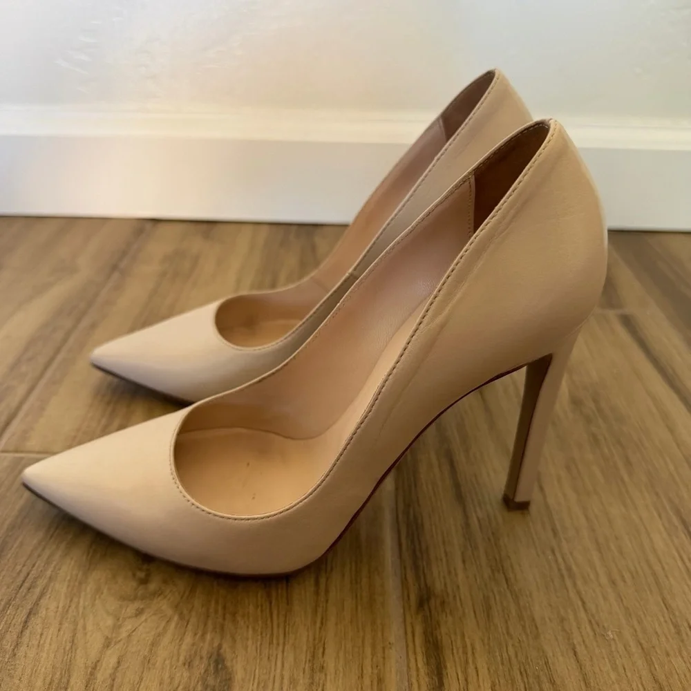 NURSACE Designer Leather Elegant Cream High Heels Size 6